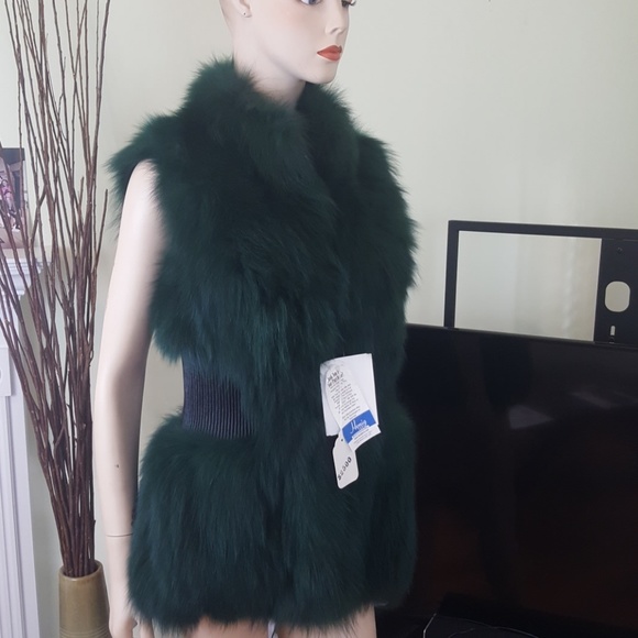 Fox Fur Vest with Leather Trim - Picture 2 of 8